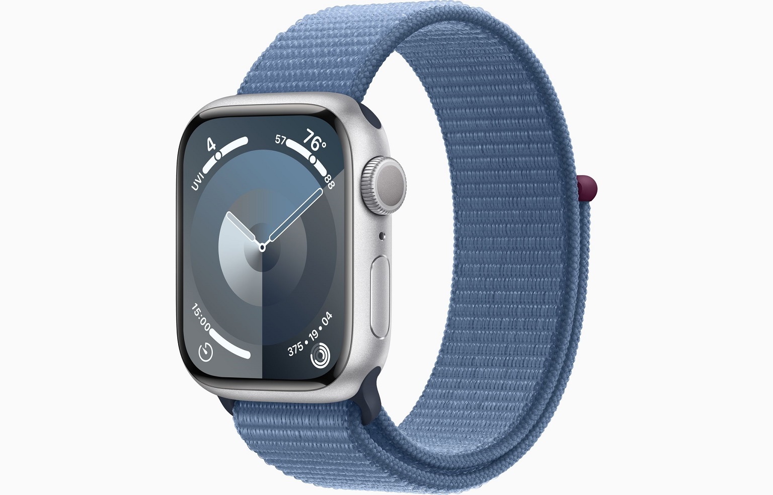Apple Watch S9/45mm/Silver/Sport Band/Winter Blue