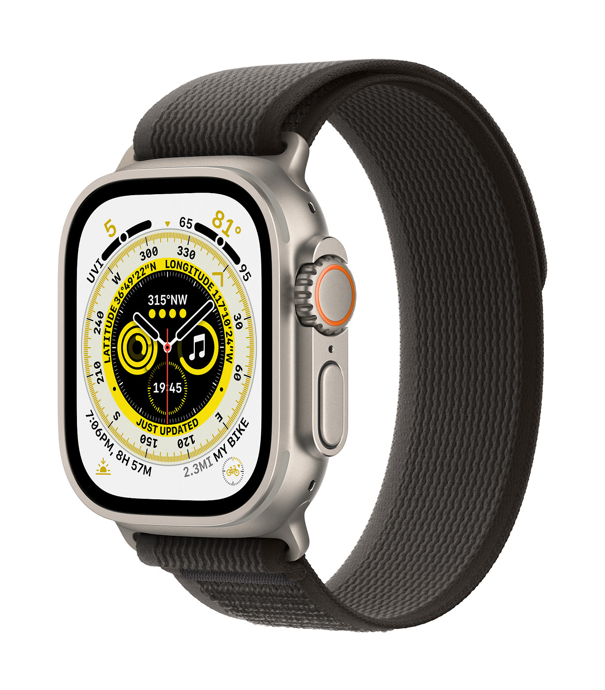Apple Watch Ultra/49mm/Titan/Sport Band/Black-Gray Trail