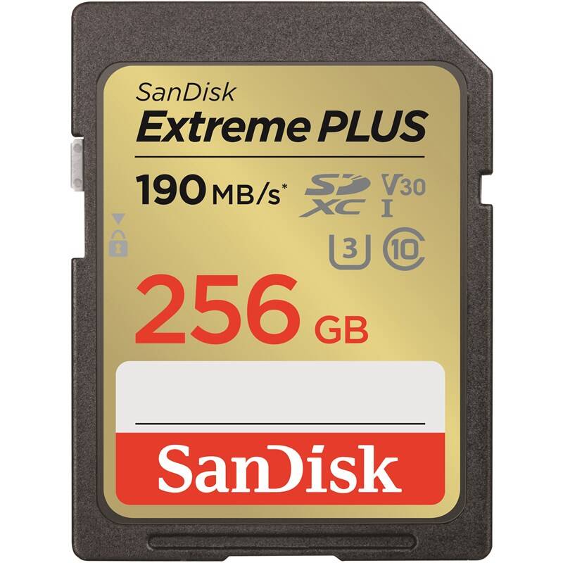 SanDisk SDXC karta 256GB Extreme PLUS (R 190 MB/s  W130 MB/s Class 10, UHS-I U3 V30)