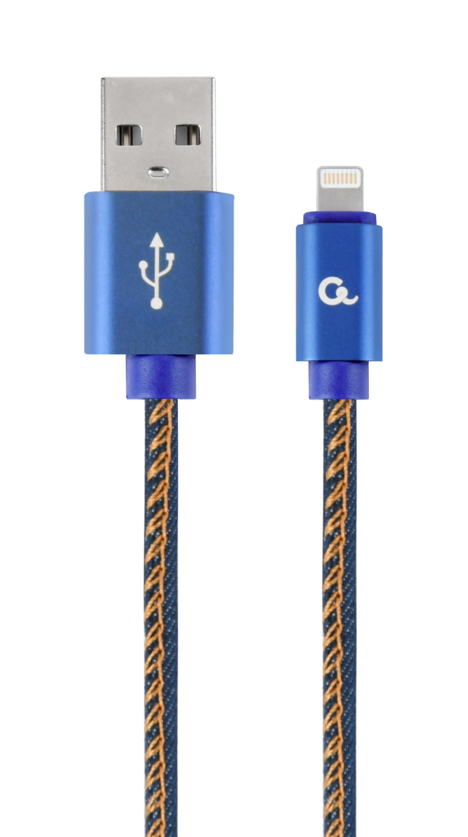 Gembird oplétaný denim USB-A/Lightning kabel 2m