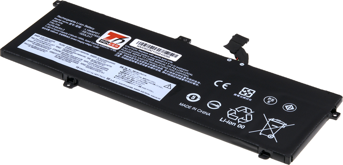 Baterie T6 Power Lenovo ThinkPad X390, X395, X13, 4190mAh, 48Wh, 3cell, Li-Pol