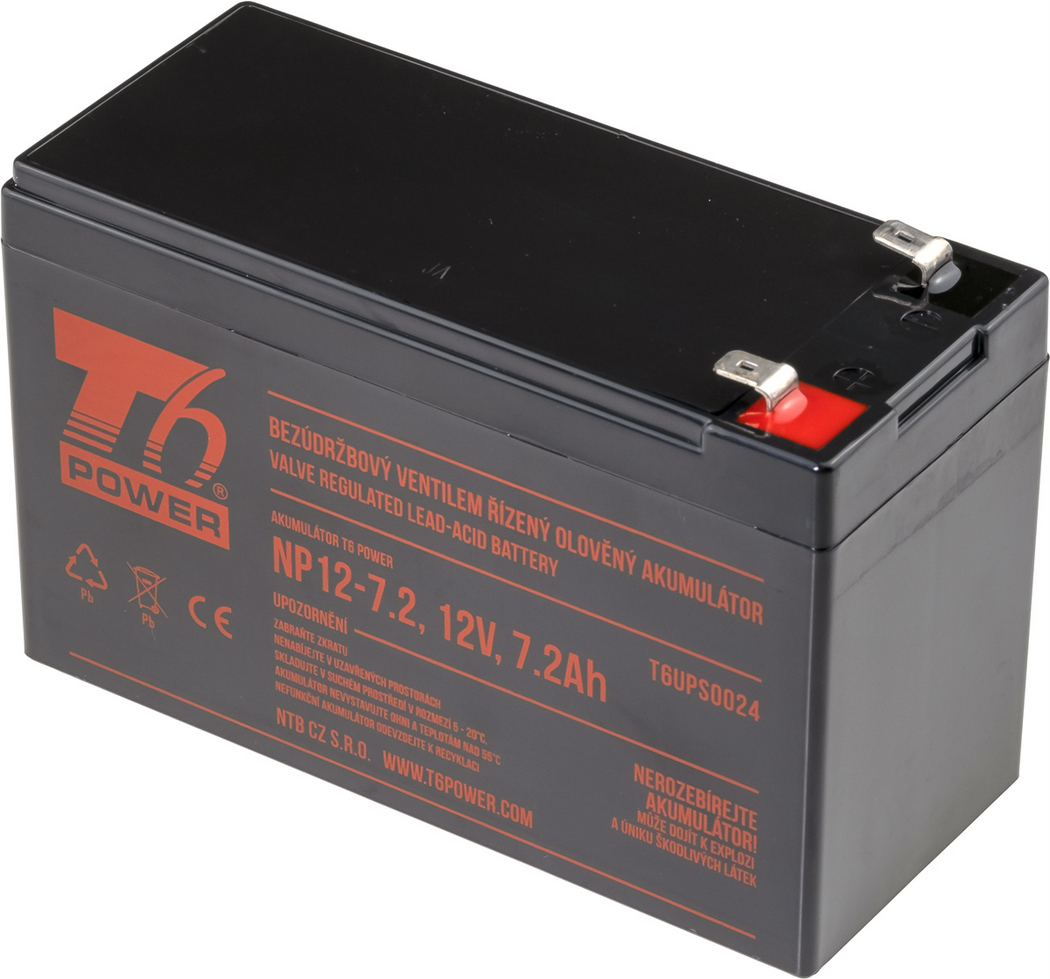 Akumulátor T6 Power NP12-7.2, 12V, 7,2Ah