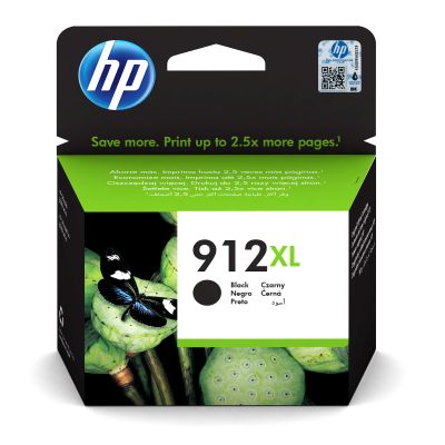 HP 912XL Černá originální inkoustová kazeta s vysokou výtěžností