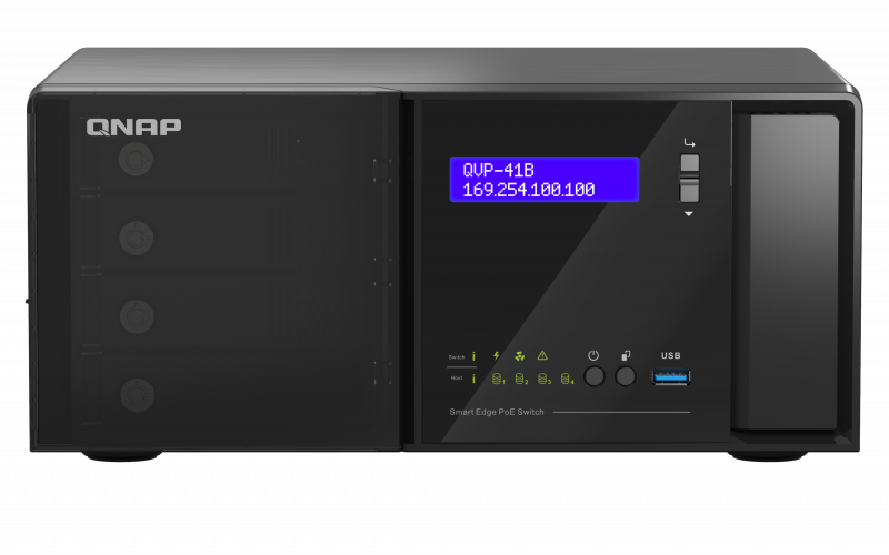 QNAP QVP-41B-8G-P - NVR dozorovací server a řízený PoE switch v jednom řešení