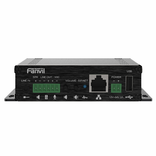 Fanvil PA3 SIP paging brána, 2xSIP, reproduktor rozhr, audio in/out, USB