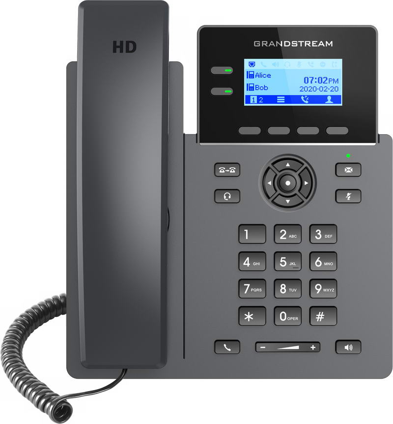 Grandstream GRP2602G SIP telefon, 2,21" LCD podsv. displej, 4 SIP účty, 2x1Gbit port, PoE