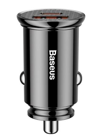 Baseus CCALL-YS01 Circular Nabíječka do Auta USB+USB-C 30W Black