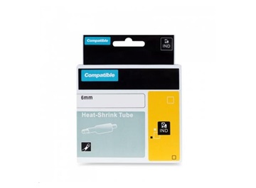 PRINTLINE kompatibilní páska s DYMO 18052, 6mm x 1,5m, černý tisk / žlutý podklad, RHINO, bužírka