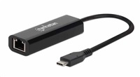 Manhattan adaptér USB-C na 2.5GBASE-T Ethernet, USB 3.2 Gen 1; 10/100/1000 Mbps &amp; 2.5 Gbps, černá