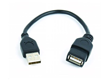 GEMBIRD USB kabel, A-A 15cm 2.0, prodlužovací, HQ Black, zlacené kontakty