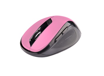 Myš C-TECH WLM-02P, černo-růžová, bezdrátová, 1600DPI, 6 tlačítek, USB nano receiver