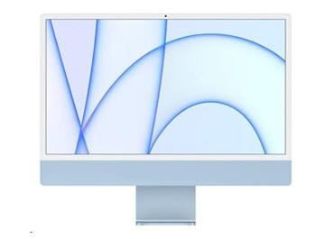 APPLE iMac 24" 4.5K displej, Apple M1 8jádrové CPU, 8jádrové GPU, 16GB, 256GB SSD, CZ - modrý