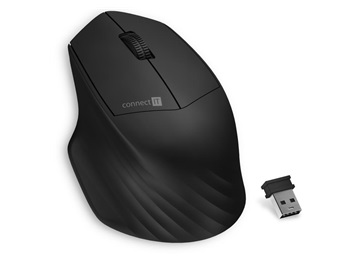 CONNECT IT Triple SmartSwitch bezdrátová myš, 2.4 GHz &amp; Bluetooth 5.0, černá