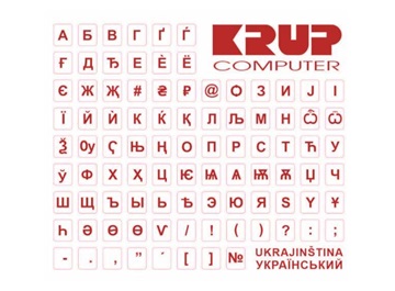polepka na klávesnici - červená, ukrajinská