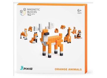 PIXIO Orange Animals magnetická stavebnice