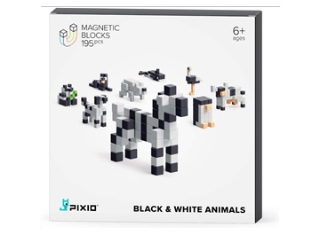 PIXIO Black &amp; White Animals magnetická stavebnice