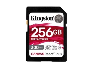 Kingston 256GB Canvas React Plus SDXC UHS-II 300R/260W U3 V90 for Full HD/4K/8K