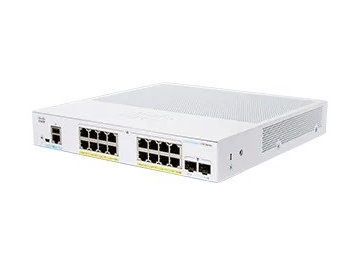Cisco switch CBS250-16P-2G, 16xGbE RJ45, 2xSFP, fanless, PoE+, 120W - REFRESH
