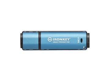 Kingston IronKey Vault Privacy 50/64GB/USB 3.2/USB-A/Modrá