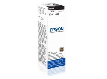 BAZAR - EPSON ink čer T6641 Black ink container 70ml pro L100/L200/L550/L1300/L355/365 - Poškozený obal (Komplet)