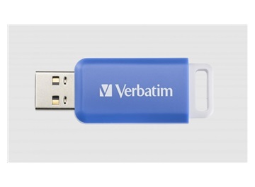 VERBATIM Flash Disk 64GB DataBar USB 2.0 Drive, modrá