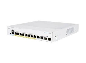 Cisco switch CBS350-8FP-2G-UK (8xGbE,2xGbE/SFP combo,8xPoE+,120W,fanless) - REFRESH