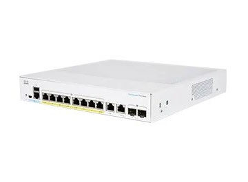 Cisco switch CBS350-8FP-E-2G-EU (8xGbE,2xGbE/SFP combo,8xPoE+,120W,fanless) - REFRESH
