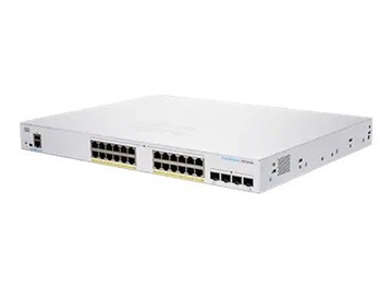 Cisco switch CBS350-24FP-4X-UK, 24xGbE RJ45, 4x10GbE SFP+, PoE+, 370W - REFRESH