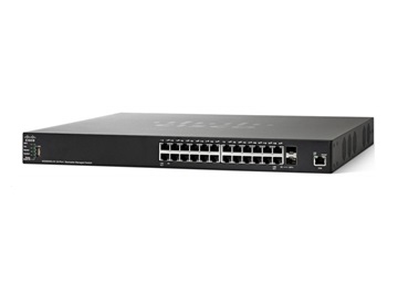 Cisco switch SG350X-24P-UK-RF, 24x10/100/1000, 2x10GbE SFP+/RJ-45, 2xSFP+, PoE, REFRESH