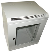 XtendLan 10" nástěnný rozvaděč 12U 350x280, nosnost 50 kg, dveře z plexiskla, svařovaný, šedý