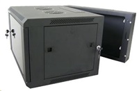 XtendLan 19" dvoudílný nástěnný rozvaděč 15U 600x550, nosnost 60 kg, skleněné dveře, svařovaný,černý