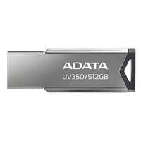ADATA Flash Disk 512GB UV350, USB 3.2 Dash Drive, tmavě stříbrná textura kov