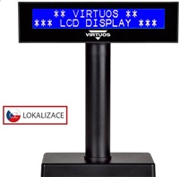 LCD zákaznický displej Virtuos FL-2026MB 2x20, USB, černý