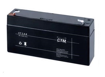 Baterie - CTM CT 6-3,4 (6V/3,4Ah - Faston 187), životnost 5let