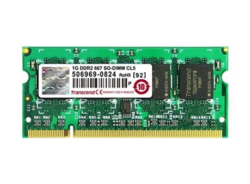 TRANSCEND SODIMM DDR2 1GB 667MHz 128Mx8 CL5 JetRam™