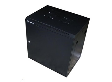 XtendLan 19" nástěnný rozvaděč 12U 600x450, nosnost 60kg, plné dveře, svařený, proti vykradení,černý