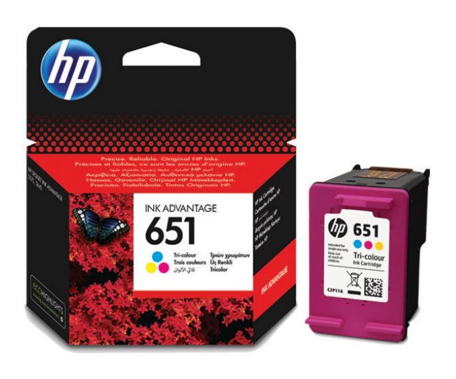 HP 651 3barevná ink kazeta, C2P11AE