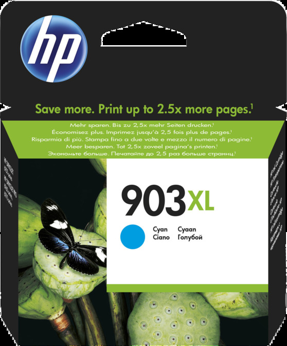 HP 903XL Azurová originální inkoustová kazeta s vysokou výtěžností