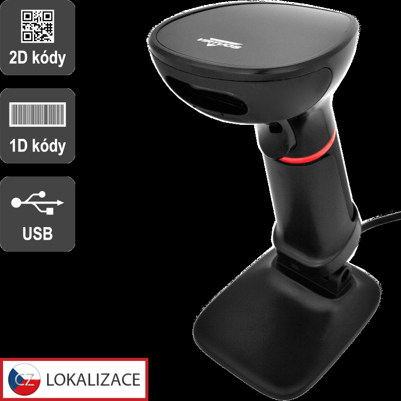 VIRTUOS - CCD 2D čtečka Virtuos HT-855A, USB,černá