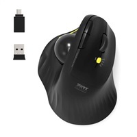 PORT bezdrátová ergonomická myš ERGONOMIC TRACKBALL, 2,4 Ghz &amp; Bluetooth, USB-A/C, černá