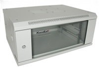 XtendLan 19" nástěnný rozvaděč 4U 600x450, nosnost 60 kg, skleněné dveře, svařovaný, šedý