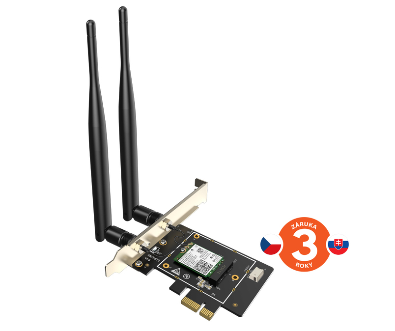 Tenda E33 Wireless AX PCI Express Adapter AX5400, WiFi6E, Bluetooth 5.2, WPA3, 2x 5dBi, Win10/11