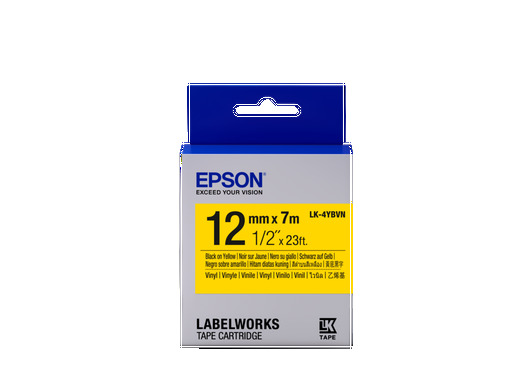 Epson Tape Cartridge LK-4YBVN Vinyl, Black/Yellow 12mm / 7m
