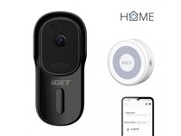 iGET HOME Doorbell DS1 Black + Chime CHS1 White