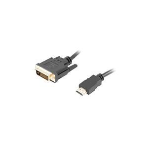 LANBERG připojovací kabel HDMI/A na DVI-D (24+1), M/M, 4K@30Hz, délka 3m, černý, dual link, zlacené konektory