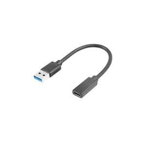 LANBERG kabel USB-C (F) 3.1 na USB-A (M) 15cm, černý