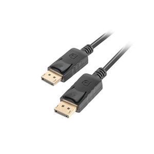 LANBERG připojovací kabel DisplayPort 1.2 M/M, 4K@60Hz, délka 0,5m, černý, se západkou, zlacené konektory
