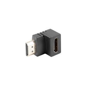 LANBERG HDMI(M) na HDMI(F) adaptér úhlový dolů černý