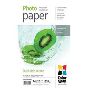 COLORWAY fotopapír/ dual-side matte 220g/m2, A4/ 20 kusů