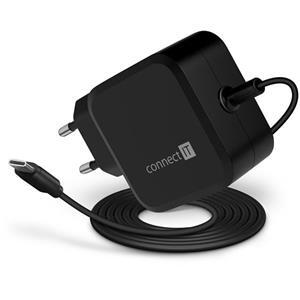 CONNECT IT C-Power Mini univerzální notebookový adaptér USB-C, PD 67 W, černá